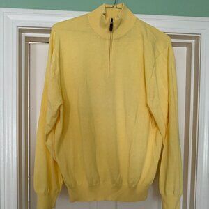Jos A Banks 1/4 zip yellow sweater